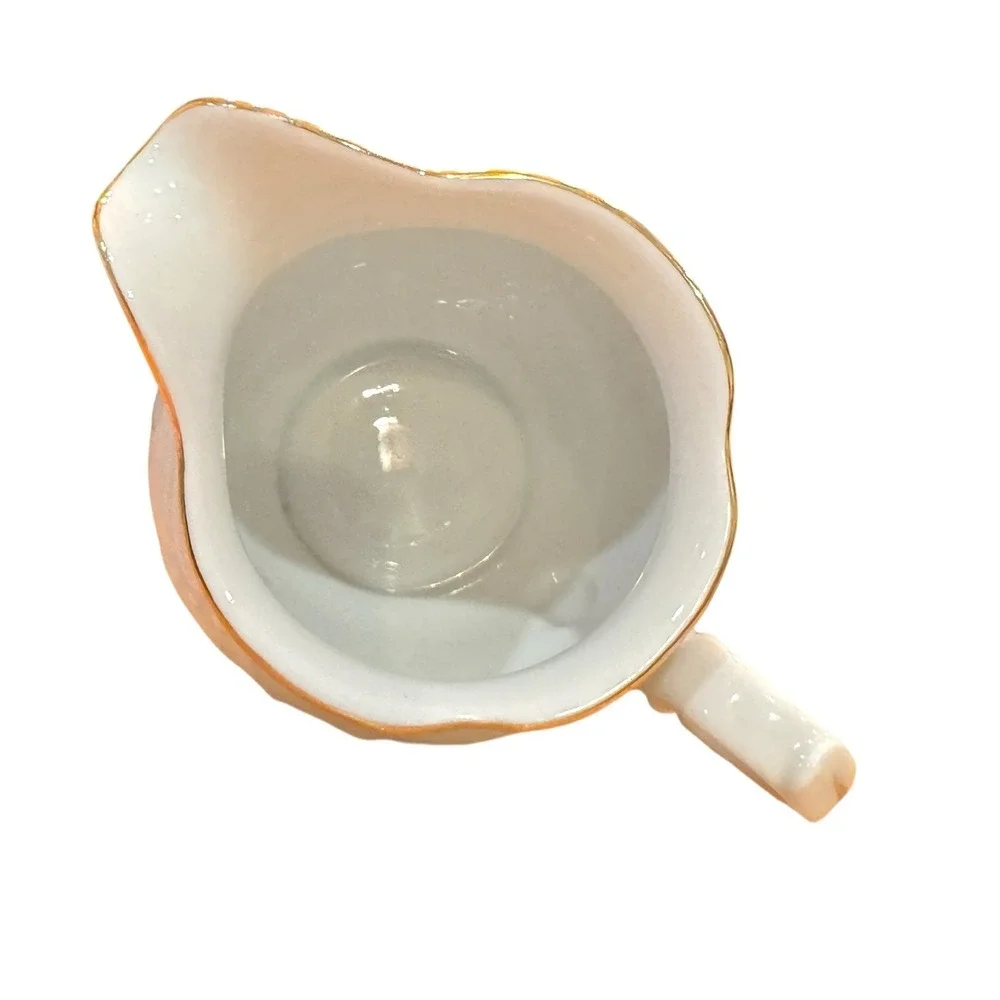 Wavel Poland Vintage Floral Porcelain Creamer Pitcher Pink Roses Gold Trim
